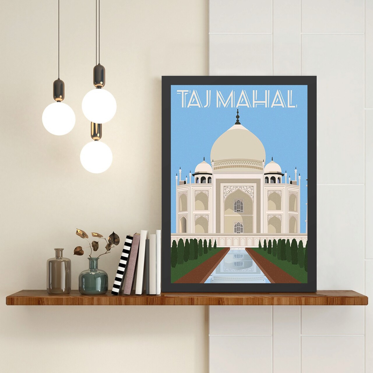 Tablou decorativ, Taj Mahal (40 x 55), Polistiren, Multicolor - imagine 3